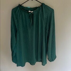 Maurices Green Blouse with Patterned Texture